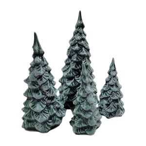 Snow Covered Christmas Tree for Diorama or Christmas Village.  Spruce Set Of 4